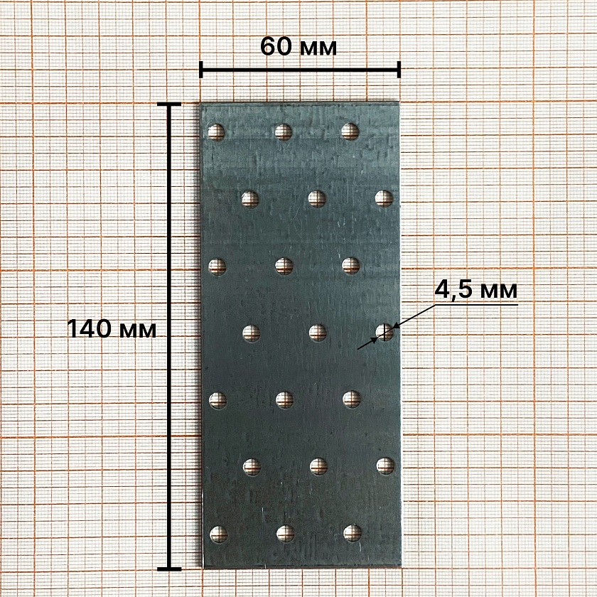 Пластина соединительная 60х140х2, Zn, PS, Daxmer