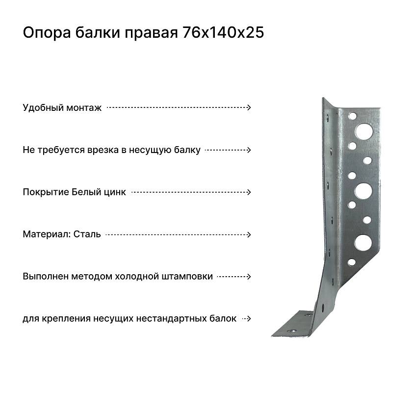 Опора балки правая 76х140х25