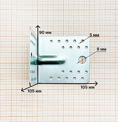 Крепежный уголок усиленный KUU 105х105х90х1,7-2, Zn
