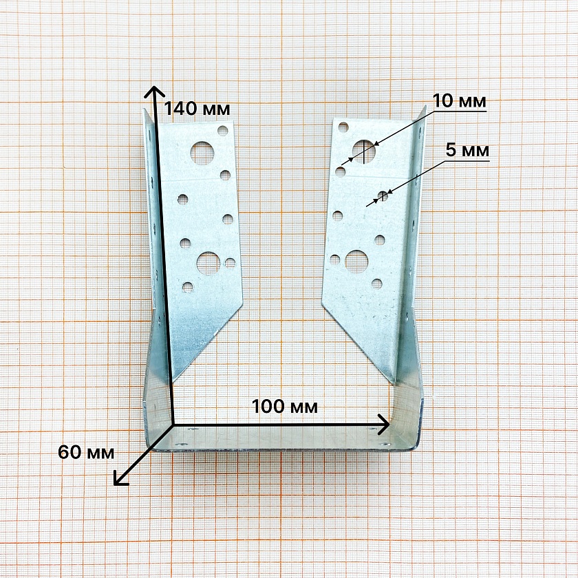 Опора бруса закрытая 100х140х60