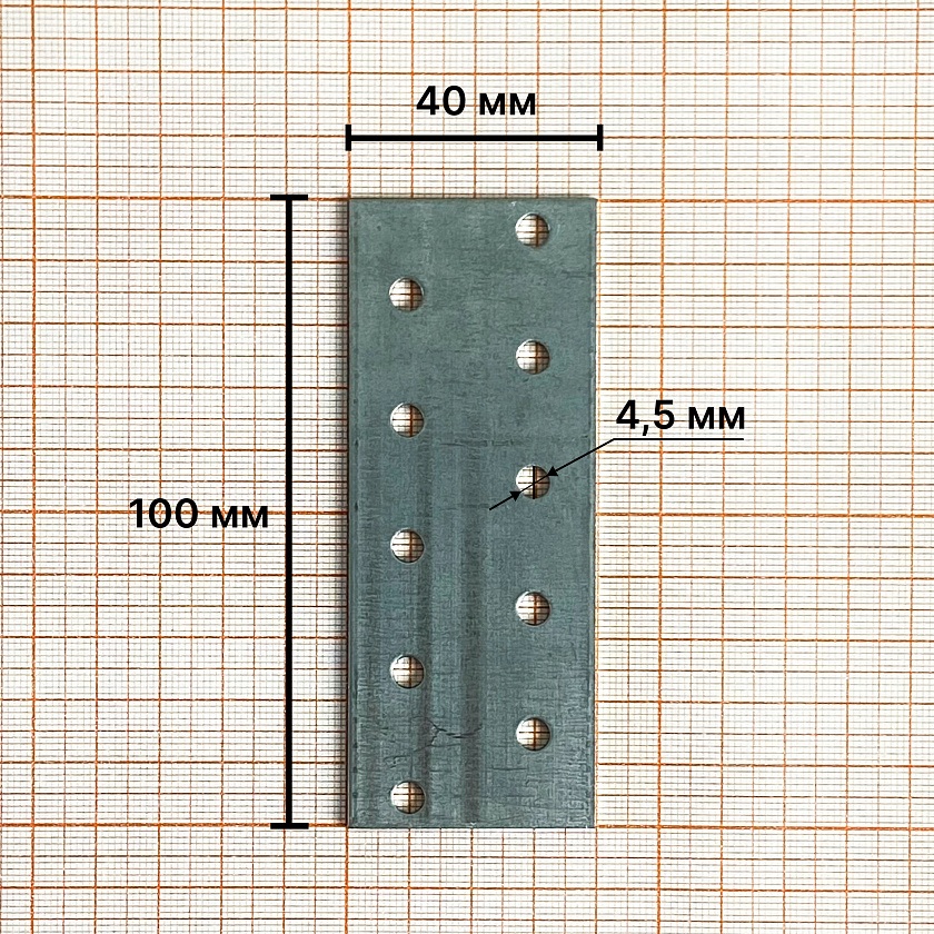 Пластина соединительная 40х100х2, Zn, PS, Daxmer