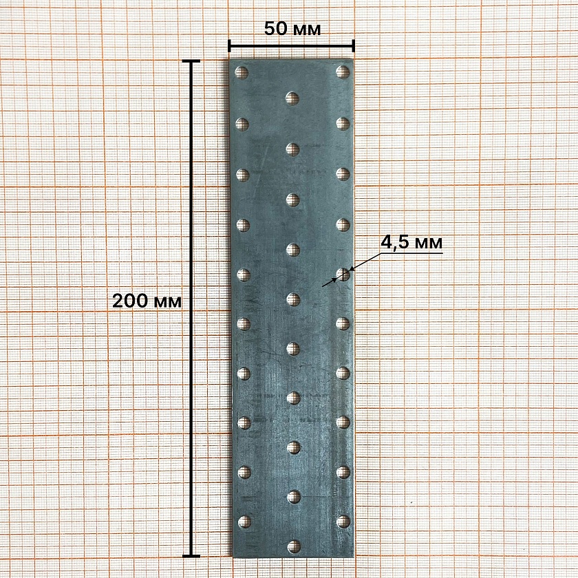 Пластина соединительная 50х200х1,8, Zn, PS, Daxmer