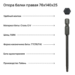 Бита односторонняя HR Torx 15, 85 мм, 10 шт для инструмента Джет блистер