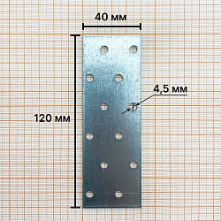 Пластина соединительная 40х120х2, Zn, PS, Daxmer