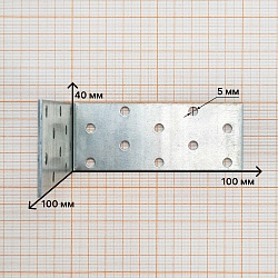 Уголок равносторонний оцинкованный 100х100х40х2.0, Zn, KUR