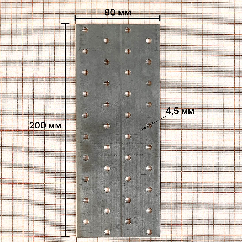 Пластина соединительная 80х200х2, Zn, PS, Daxmer