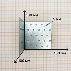 Уголок равносторонний оцинкованный 100х100х100х2.0, Zn, KUR