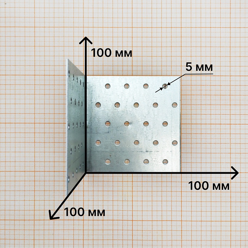Уголок равносторонний оцинкованный 100х100х100х2.0, Zn, KUR