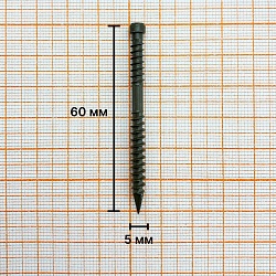 Саморез для террасной доски потайной 5,0*60 мм, окрашенный, Torx15, 500 шт
