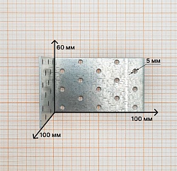 Уголок равносторонний оцинкованный 100х100х60х2.0, Zn, KUR