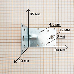 Уголок усиленный 90х90х65х1,8, Zn, KUU-90х65, Daxmer
