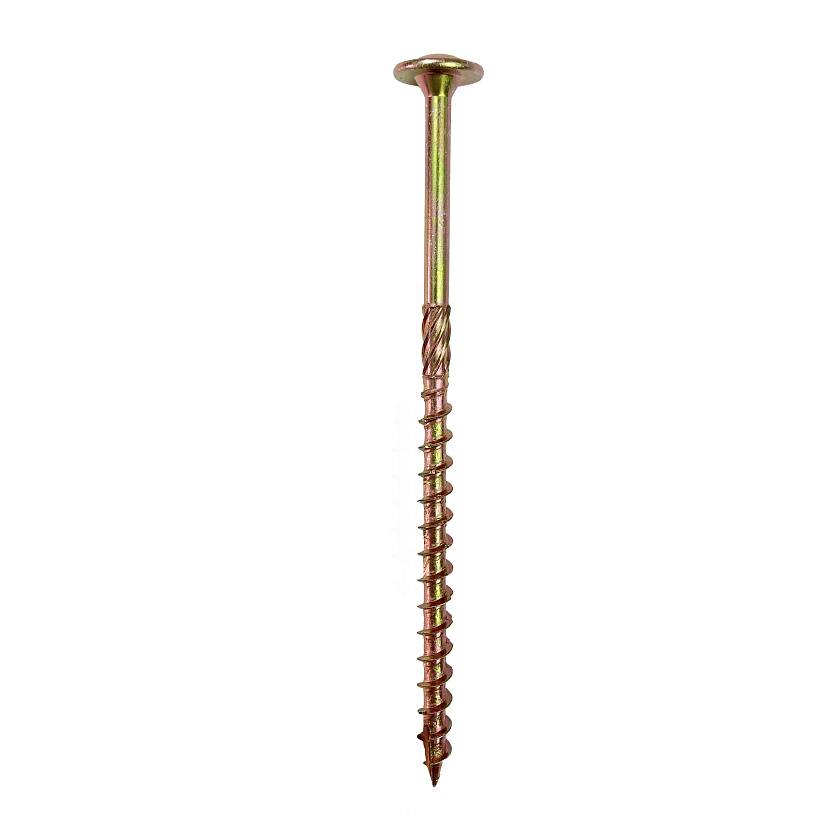 Саморез конструкционный 6x140 желтый цинк, тарельчатый,ТХ30 (100 шт) Rusconnect