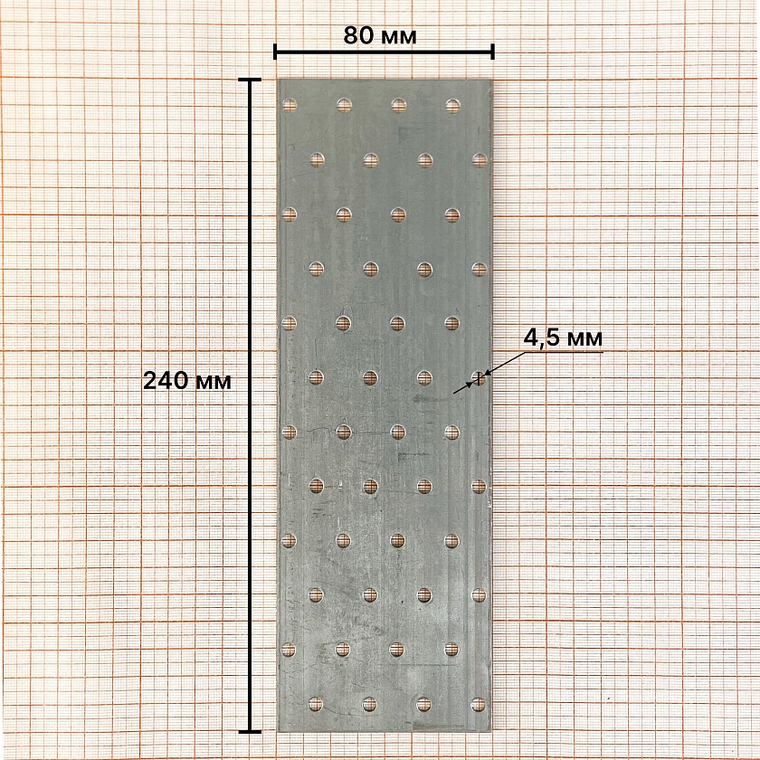 Пластина соединительная 80х240х2, Zn, PS, Daxmer